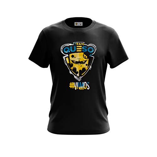 Team Queso Vamos Camiseta, Negro (Negro Negro), L para Hombre