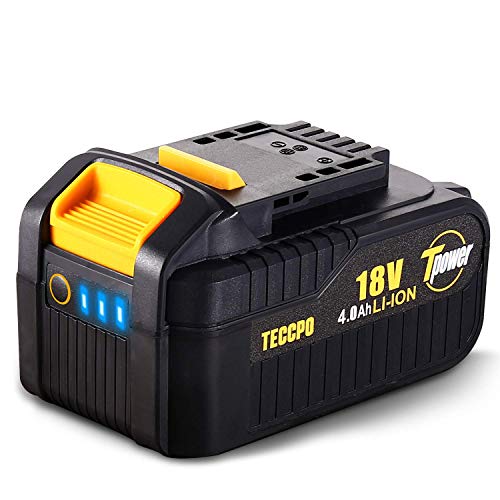 TECCPO Batería 18V Recargable de Ion de Litio, 4.0 Ah Batería de Repuesto, Para Todas las Herramientas Eléctricas sin Cable 18 V de TECCPO - TDBP04P