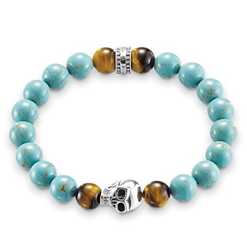 THOMAS SABO Unisex plata de ley 925 plata azul marrón Turquoise Tiger's Eye