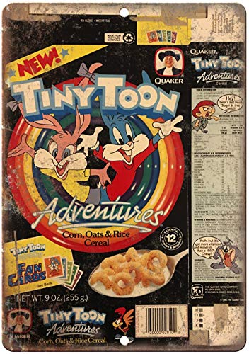 Todghrt Tiny Toon Adventures Caja de Cereales Arte Reproducción Metal Sign 12 x 16 Pulgadas Aluminio estaño Sign.