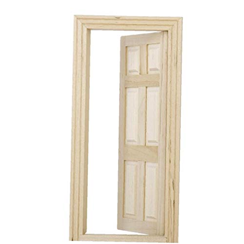 TOPofly 112 Escala de Colores Naturales de la Mini Puerta de Madera en Miniatura Hada de muñecas casa de muñecas para la casa por Conveniencia