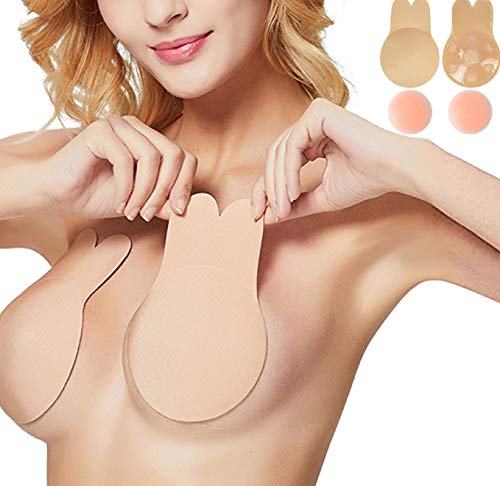 UMIPUBO Pezoneras para Mujer Sujetador Adhesivo Cubierta de Pezón Reutilizable Pasties Mejorado Silicona Push Up Breast Lift Invisibles Sin Tirantes Sin Respaldo Pezón Levantamiento Cubierta