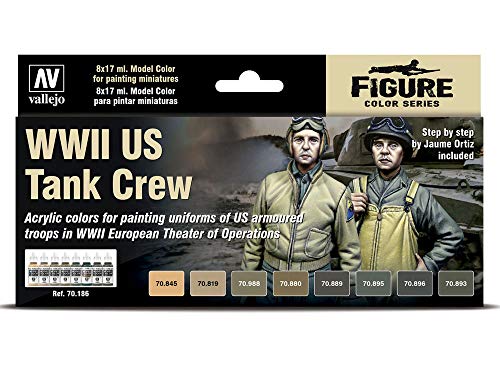 Vallejo Model Color 8 color set 70186 WWII US Tank Crew (8)