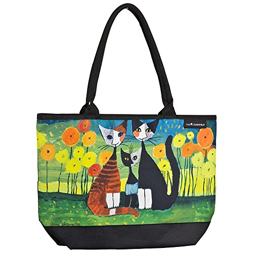 VON LILIENFELD® Bolsa Compra Rosina Wachtmeister All Together Shopper Grande de Playa Bandolera Mujer Arte Gato