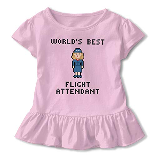 World'S Best Flight Attendant Children's Short Sleeve T Baby Boys Girls Romper Infant Funny Bodysuit Outfit 0-24 Months Pink 2t