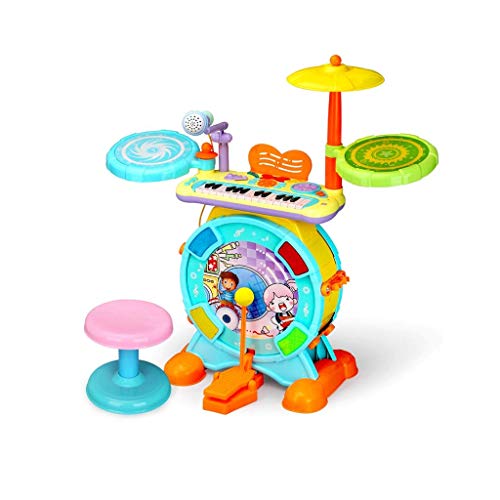 XINRUIBO Tambor para niños Juguetes Drums Rompecabezas Educación Early Machine Beat Musical Instrument Teckboard Regalo Tambor electronico (Color : Blue)