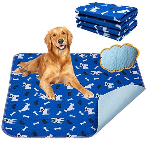 Yangbaga Empapadores Perros, Pañales de Perro Lavable y Reutilizables Empapadores de Entrenamiento para Adecuado para Perros Pequeños y Medianos o Gatos, Antideslizante, (90 * 80cm)