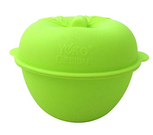 YOKO DESIGN 1014 - Molde para cocer Manzanas (Silicona Platino, 9,8 x 11,8 cm), Color Verde