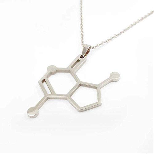 YOUZYHG co.,ltd Collar de molécula de Acero Inoxidable Collar de fórmula química Dopamina Oro Delicado Collar de Cadena de Acero Joyería Enfermera médico Regalo Colgante Collar Niñas niños Regalo