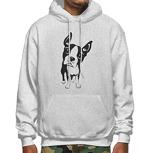 Yuanmeiju Sudadera con Capucha de Invierno para Hombre Boston Terrier My Best Friend Mens Hoodie Pullover Fleeces with Big Pocket