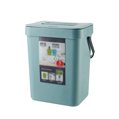 YUDIZWS Puede DE Basura DE Camino, Puede DE LA Basura DE URE, CABURA DE Basura DE Cocina, Caja DE Basura DE Cocina, COLECTOR Caja Multi-Cocina, Push Top Bashing Puede Caminar, Blanco,Azul