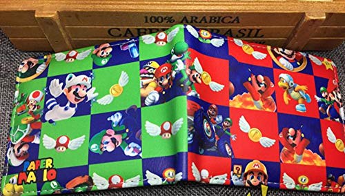 YUNMEI Cartera de Super Mario Cartera de Anime Estuche de lápices de Super Mario Cartera de Super Mario Run Cartera Corta para Hombres y Mujeres Cartera periférica