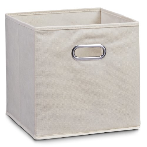 Zeller 14111 - Caja de almacenaje de tela, plegable, 32 x 32 x 32 cm, color beige