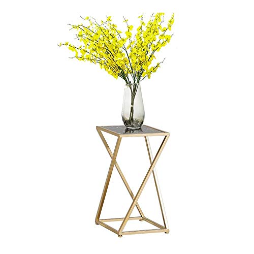 ZHEYANG Soporte De Flores Metal Canica Soporte for Macetas Interior Esquina Soporte De Planta Pequeño Mesa De Cafe Estilo Nórdico Regalos para la Esposa (Color : Gold+Black, Talla : 55cm)