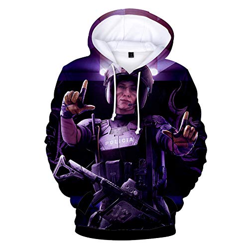 ZSJSS Rainbow Six Siege Hombres Y Mujeres Amantes 3D Digital Impresión Suéter con Capucha Suéter Unisexo Sudadera con Capucha para Hombre-Style_M