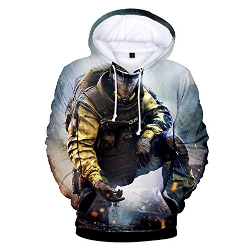 ZSJSS Rainbow Six Siege Hombres Y Mujeres Amantes 3D Digital Impresión Suéter con Capucha Suéter Unisexo Sudadera con Capucha para Hombre-Style_M