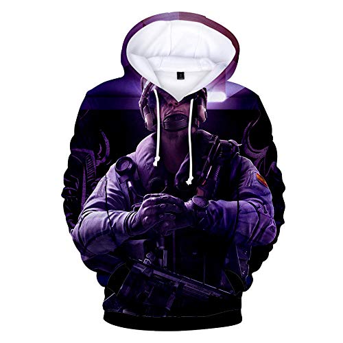 ZSJSS Rainbow Six Siege Hombres Y Mujeres Amantes 3D Digital Impresión Suéter con Capucha Suéter Unisexo Sudadera con Capucha para Hombre-Style_M