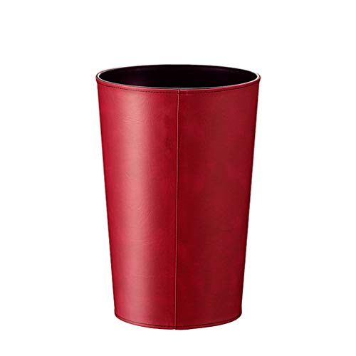 zunruishop Cubos de Basura Bote de Basura de Cuero Creativo Sala de Estar Dormitorio Baño Cocina Oficina Caja de Basura Multicolor Opcional Bote de Basura (Color : Red)