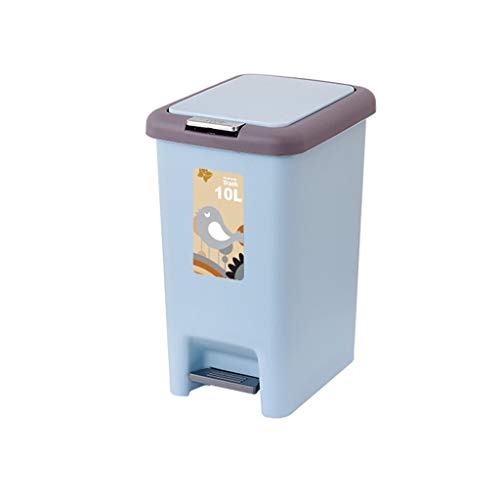 zunruishop Cubos de Basura Prensa De Mano Pedal De Basura Cubre El Baño De La Oficina Creativa Sala De Estar Cocina Caja De Basura Bote de Basura (Color : Blue)