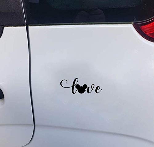 13X5Cm Mickey Love Word Decal Sticker Car Laptop Body Window Door Door Parabrisas trasero