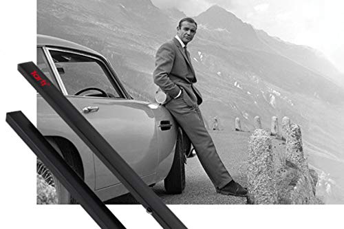 1art1 James Bond 007 Póster (91x61 cm) Sean Connery Y Aston Martin Y 1 Lote De 2 Varillas Negras