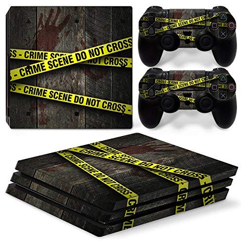 46 North Design Ps4 Pro Playstation 4 Pro Pegatinas De La Consola Crime Scene + 2 Pegatinas Del Controlador