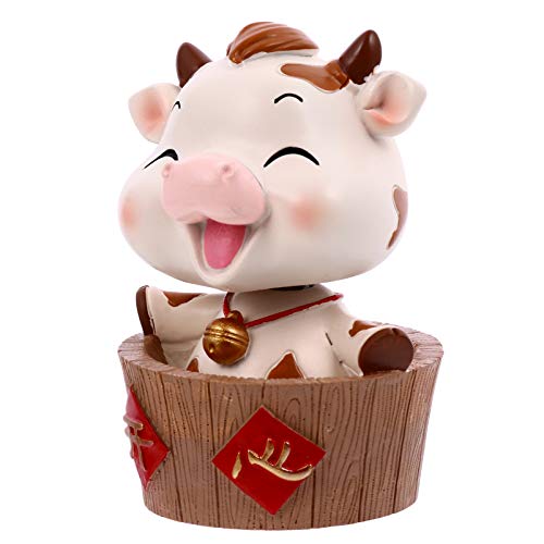 ABOOFAN Figura de vaca para coche, figura de Feng Shui, figura decorativa para salón, escultura para Nochevieja, buey, año nuevo, regalo de Navidad