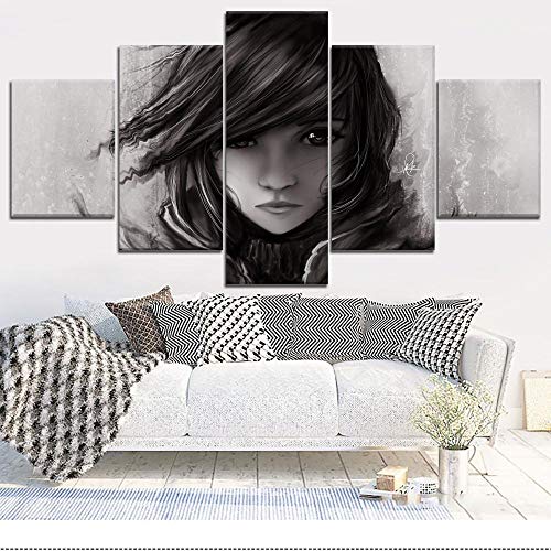 agwKE2 Juego Final Fantasy XIII-2 Lightning Painting Wall Art Canvas Impreso Moderno 5 Panel Style Pictures Decoración para el hogar Poster / 30x40 30x60 30x80cm (sin Marco)