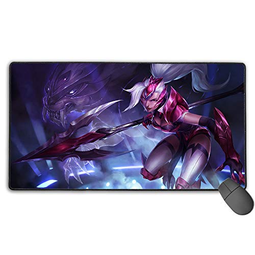 Alfombrilla de ratón extra extendida para League Legends Challenger Nidalee, alfombrilla de ratón para juegos grande, impermeable, antideslizante, de goma ultra gruesa, 3 mm, 40 cm x 90 cm