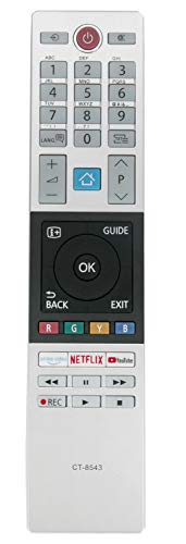ALLIMITY CT-8543 Mando a Distancia reemplazado por Toshiba FHD UHD XUHD TV with Netflix Youtube Buttons