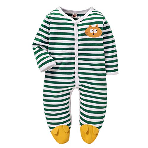 Amissz Bebé Niños Niñas Pelele Algodón Pijama, Infant and Toddler Bodysuit Footies Unisex bebé 0-18 meses