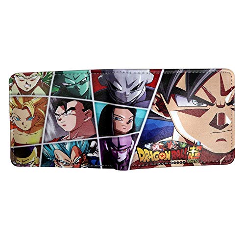 ANDD Carteras para hombre Nuevo diseño Dragon Ball Super Wallet Anime Goku Cartera para Hombre con Monedero Cremallera Pequeño Dinero Monederos Dollar Slim Purse