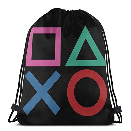 ANNAOSU Bolsas de Cuerdas Bolsas Unisex con cordón Bolsa de Gimnasio Deporte Gimnasio Senderismo Yoga Mochila Informal Ligera Bolsas de Almacenamiento Playstation Joypad