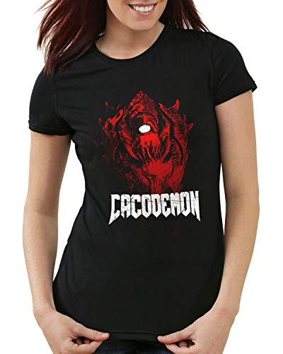 A.N.T. Cacodemonio Camiseta para Mujer T-Shirt Ego Shooter pc Multiplayer Doom Quake, Talla:S