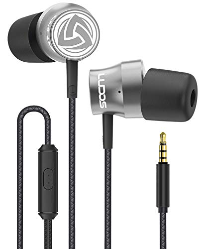 Auriculares-Micrófono-Cascos-Cable-Alambricos, LUDOS Turbo Auriculares con Micrófono y Graves, Headphones con Ergonómicos y Modernos, con Nueva Espuma Viscoelástica, Cable Duradero Earphones