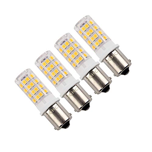 Ba15s LED Bombilla 5W AC/DC 10-18V Blanco cálido 3000K 500Lumen, 1156 1141 LED Bombilla, para Iluminación Interior de Vehículos, Remolque, Barco etc. (4 piezas)