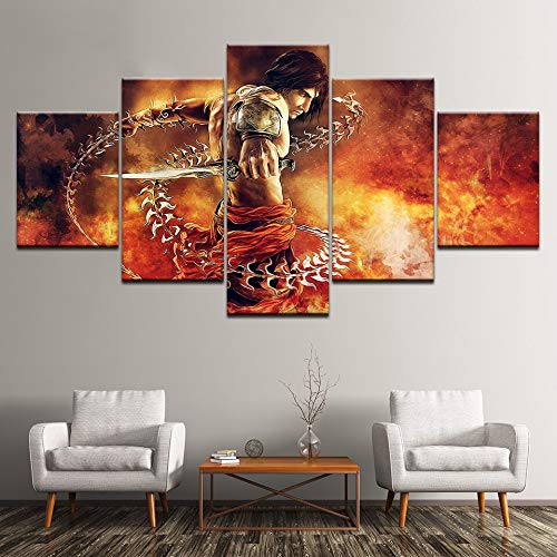 Baobaoshop Cuadros Modulares De ImpresióN De Arte De Pared 5 Piezas/Piezas Prince of Persia Two Thrones Poster DecoracióN del Hogar Pintura En Lienzo Sala De Estar Sin Marco-30x40 30x60 30x80cm