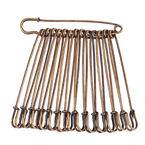 BENECREAT 20PCS 10cm de Longitud Pasadores de Seguridad Extra Grandes Pernos de Seguridad para Mantas, Faldas, Faldas Escocesas, Tejidos de Punto, Artesanias (Bronce Antiguo)