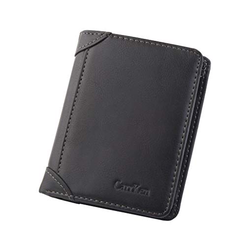 Billetera de Hombre Cartera Retro Corta Billetera Billetera multifunción multifunción Cartera Inteligente Mini Billetera para Cartera ID RFID Bloqueo Gran Capacidad Regalo Billeteras