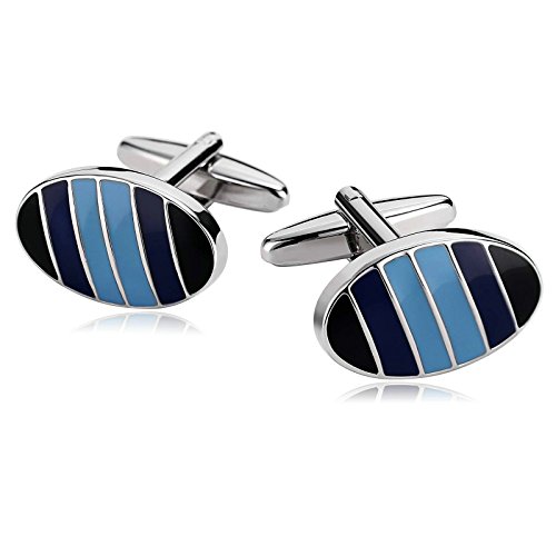 Blisfille 2 Pieza Joyeria de Acero Inoxidable Gemelos para Traje Gemelos Policia Nacional Joyas para Amiga Gemelos de Azul Púrpura Negro