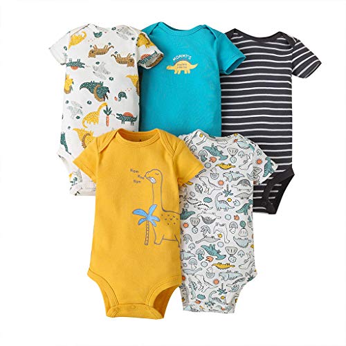 Body Bebé-Niños Pack de 5 - Mono Mameluco Manga Corta para Trajes Baño Ropa de Verano Algodón Pelele 18-24 Meses