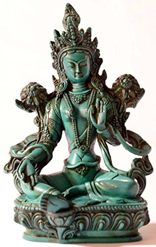 BUDDHAFIGUREN/Billy Held - Figura de Tara Verde (Resina, 20 cm), Color Turquesa