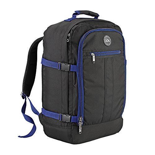 Cabin Max Metz Mochila de Viaje Equipaje de Mano Aprobada para Transporte Aéreo Maleta de Cabina 55x40x20 cm 44 L (Negro/Marina)