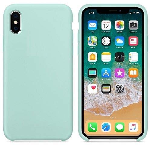 CABLEPELADO Funda Silicona iPhone X/XS Textura Suave Color Verde Claro