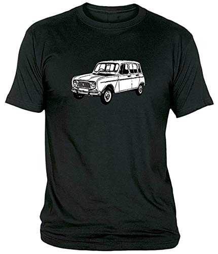 Camisetas EGB Camiseta Renault 4 R-4 Adulto/niño ochenteras 80´s Retro (Negro, M)