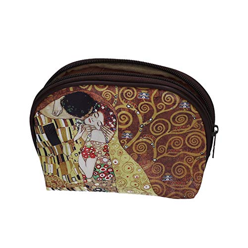 CARMANI - Bolsa de maquillaje de viaje, organizador de cosméticos, neceser para mujer con Gustav Klimt 'El beso'