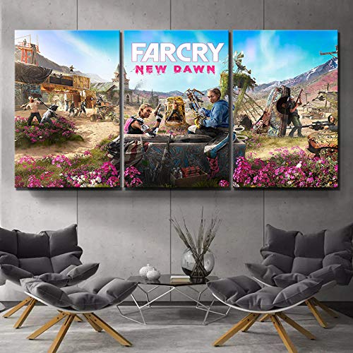 CGHBDOP Cuadros Modernos Impresión Imagen 3 Piezas Art Lienzo Decorativo Escena Farcry Dawn Modernos Mural Fotos HD Impresión Carteles