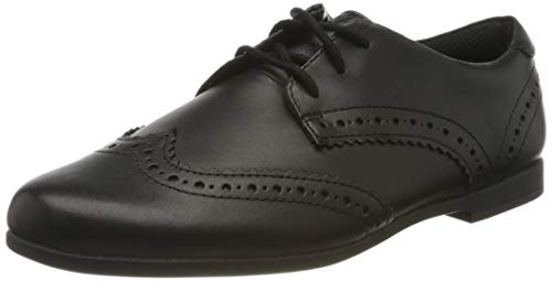 Clarks Scala Lace Y, Zapatos de Cordones Derby Mujer, Negro (Black Leather Black Leather), 36 EU