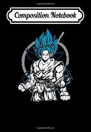 Composition Notebook: dragon ball super saiyan goku god blue, Journal 6 x 9, 100 Page Blank Lined Paperback Journal/Notebook