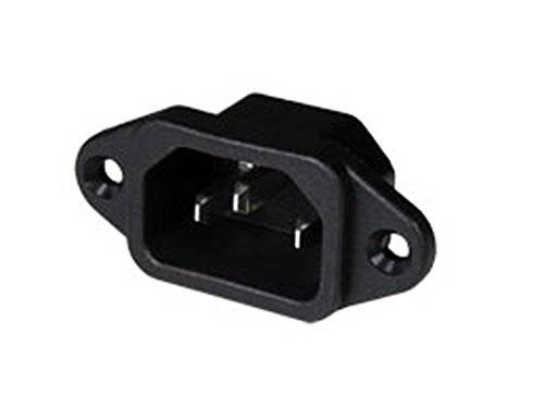 Conector IEC C14 Chasis Macho 10A 250V 3 pines NEGRO